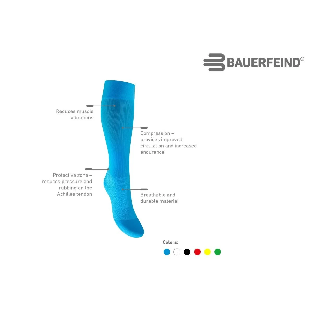 Bauerfeind Kompressionssocke Run&Walk Lang Blau 1er 8 Bauerfeind Kompressionssocke Run&Walk Lang Blau 1er – Bild 6