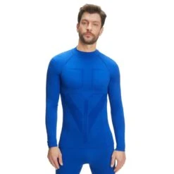 Falke Funktionsunterwäsche Langarmshirt Warm (perfekte Feuchtigkeits - Und Temperaturregulierung) Blau Herren