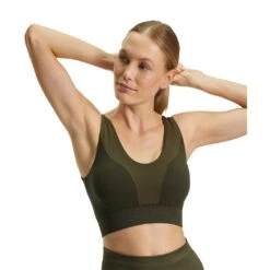 Falke Funktionsunterwäsche Sport-Bra (nahtlos, Polyamid-Mischung) Herbgrün Damen -LaufPro Verkäufe Falke Funktionsunterwaesche Sport Bra Damen 37880 7754 4 1060x1060 1