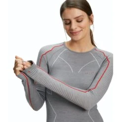 Falke Langarmshirt Wool Tech (Merinowolle) Unterwäsche Grau/rot Damen -LaufPro Verkäufe Falke Langarmshirt 33211 3705 grau 3 896x896 1