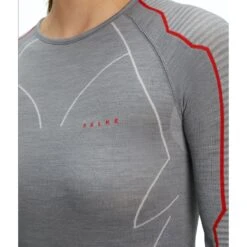 Falke Langarmshirt Wool Tech (Merinowolle) Unterwäsche Grau/rot Damen -LaufPro Verkäufe Falke Langarmshirt 33211 3705 grau 4 899x899 1