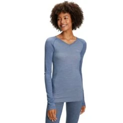 Falke Langarmshirt Wool Tech Light (perfekte Passform Für Maximale Bewegungsfreiheit) Unterwäsche Blau Damen