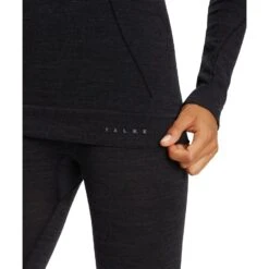 Falke Funktionsunterwäsche Langarmshirt Wool Tech Half-Zip (Merinowolle) - Schwarz Damen -LaufPro Verkäufe Falke Langarmshirt Wool Zip 33210 3000 2 900x900 1