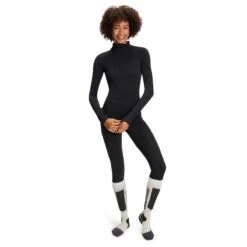 Falke Funktionsunterwäsche Langarmshirt Wool Tech Half-Zip (Merinowolle) - Schwarz Damen -LaufPro Verkäufe Falke Langarmshirt Wool Zip 33210 3000 6 1200x1200 1