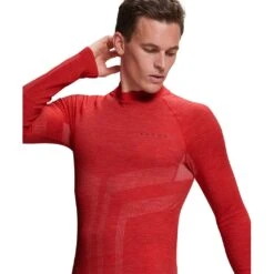 Falke Funktionsunterwäsche Langarmshirt Wool-Tech (feinste Merinowolle, Hohe Bewegungsfreiheit) Rot Herren -LaufPro Verkäufe Falke Merinowolle Langarmshirt Herren 33424 8097 1 1050x1050 1