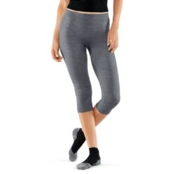 Falke Unterziehhose 3/4 Tight Wool-Tech Light (feinste Merinowolle) Unterwäsche Grau Damen