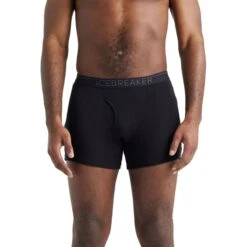 Icebreaker Boxershort 175 Everyday Mit Eingriff (Merinowolle) Unterwäsche Schwarz Herren