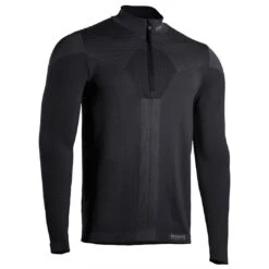 Iron-IC Fleecepullover Techno Maglia Mit 1/2-Zip Reißverschluss - 2nd Layer - Schwarz Herren