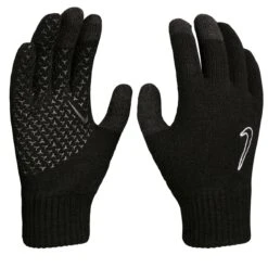 Nike Laufhandschuhe Knitted Tech Und Grip 2.0 (Touch-Screen Kompatibel) Schwarz - 1 Paar