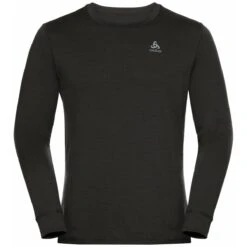 Odlo Langarmshirt Merino Natural (100% Merinowolle, Stoffstärke 200) Unterwäsche Schwarz Herren -LaufPro Verkäufe Odlo 110812 15001 Crew Langarmshirt Merino 2 1200x1200 1