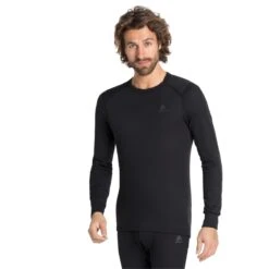 Odlo Langarmshirt Active Warm Eco (warm, Weich, Innenseite Angeraut) Unterwäsche Schwarz Herren