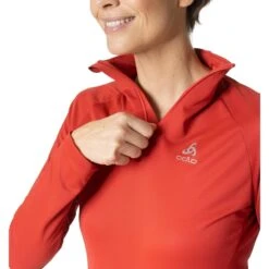 Odlo Langarmshirt Essentials Mid (leicht, Hervorragendes Feuchtigkeitsmanagement) Rot Damen -LaufPro Verkäufe Odlo 313431 30837 Essentials Langarmshirt 5 900x900 1