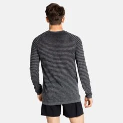 Odlo Sport-Langarmshirt Essential Seamless (nahtlos, Leicht, Reflektierende Details) Grau Meliert Herren -LaufPro Verkäufe Odlo 313502 15700 Essential Seamless Shirt 3 1200x1200 1