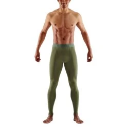 Skins Funktionshose 2-Series Tight Long (enganliegend, Kompression) Khakigrün Herren
