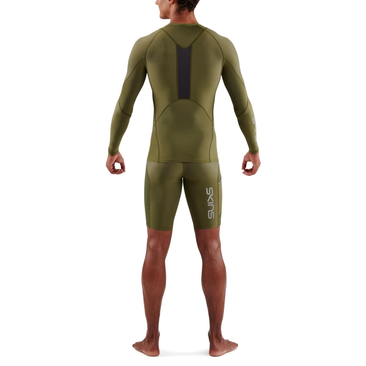 Skins Funktionsunterwäsche Langarmshirt 3-Series (enganliegend) Khakigrün Herren 5 Skins Funktionsunterwäsche Langarmshirt 3-Series (enganliegend) Khakigrün Herren – Bild 3