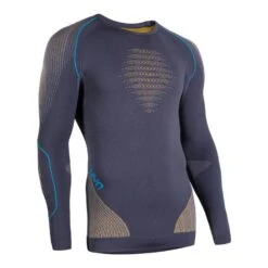 UYN Langarmshirt Evolutyon Round-Neck Enganliegend Unterwäsche Charcoal/gold Herren