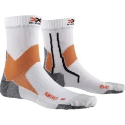 X-Socks Laufsocke Run Fast 4.0 (Trailläufe) Weiss/orange Herren - 1 Paar