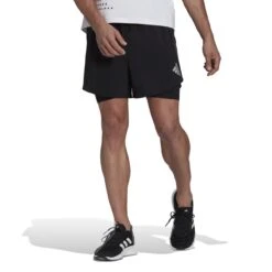 ADIDAS PERFORMANCE Adidas Laufhose Designed 4 Running Two-in-One Shorts (regulär Geschnitten, Innenslip) Kurz Schwarz Herren