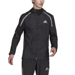 ADIDAS PERFORMANCE Adidas Lauf-Trainingsjacke Marathon WIND.RDY (360° Reflektierendes Design, Schmal) Schwarz Herren