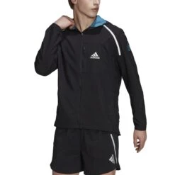 ADIDAS PERFORMANCE Adidas Lauf-Trainingsjacke Marathon Parley Ocean Plastic (schmal) 2022 Schwarz Herren